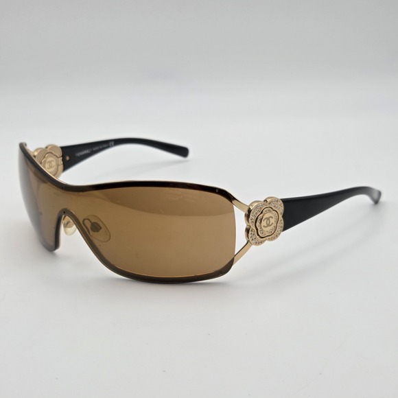 CHANEL Accessories - Vintage Chanel Camellia Gold Wrap Sunglasses 4164-B C.125/6H  Authenticated